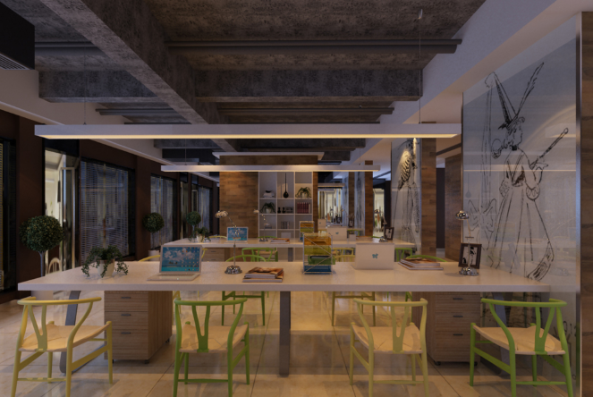 办公室装修设计：桌前矮柜的实用与美观