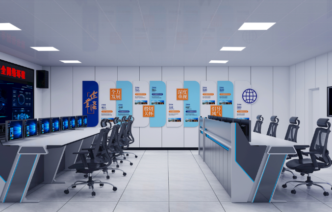 上海办公室装修：黑色和蓝色搭配的魅力