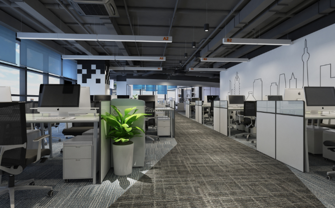 上海办公室是如何设计地毯和绿植的