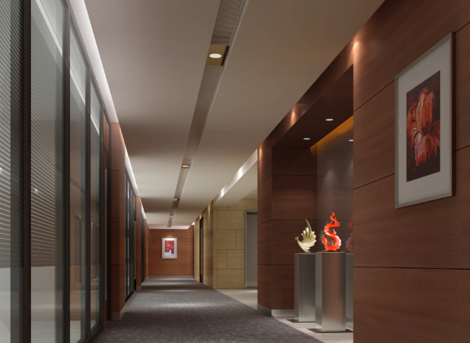 办公室装修如何设计走道的颜色与装饰品