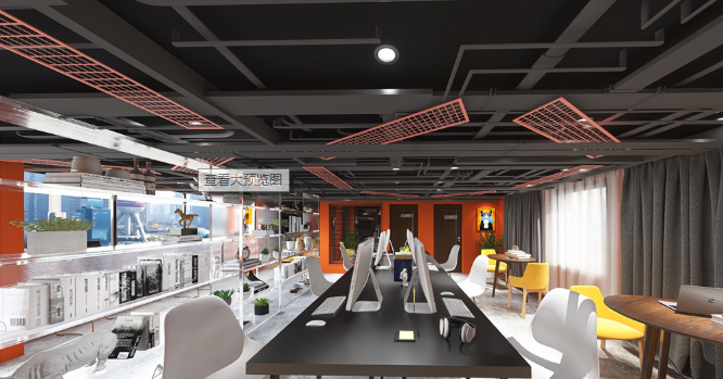 工业风办公室装修中橙色的运用与影响