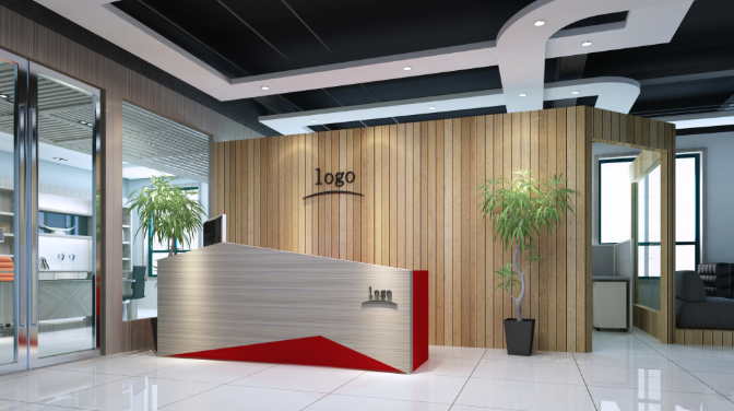 上海办公室装修色彩搭配：打造吸引眼球的接待台