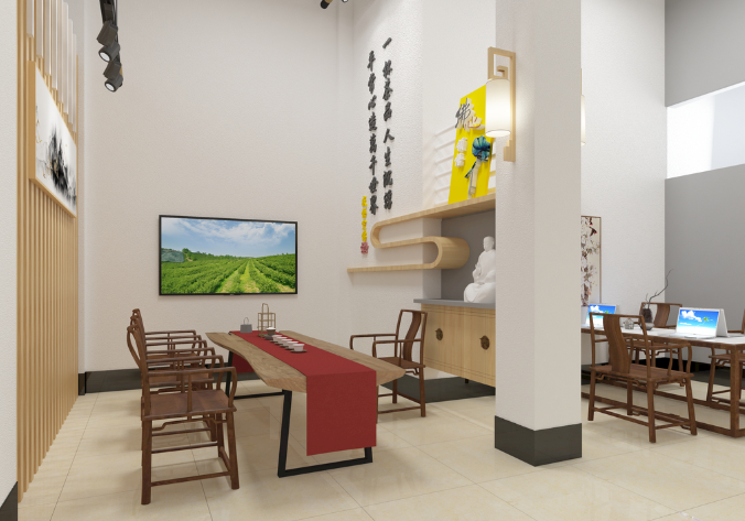 小型办公室装修中式风是利是弊？