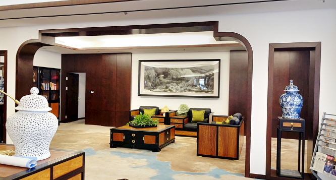 办公室装修设计：会客区地毯颜色的完美选择