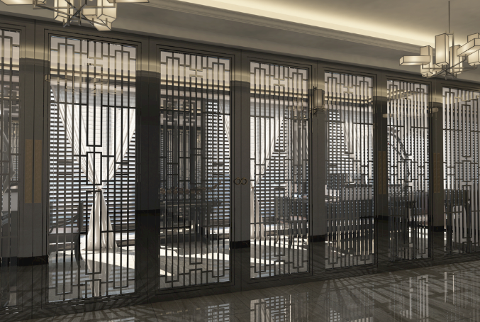 上海办公室设计中式大门效果探究