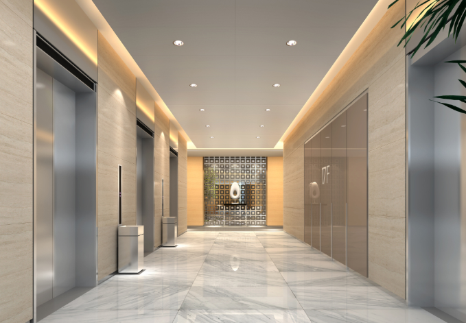 上海写字楼装修如何设计电梯走廊