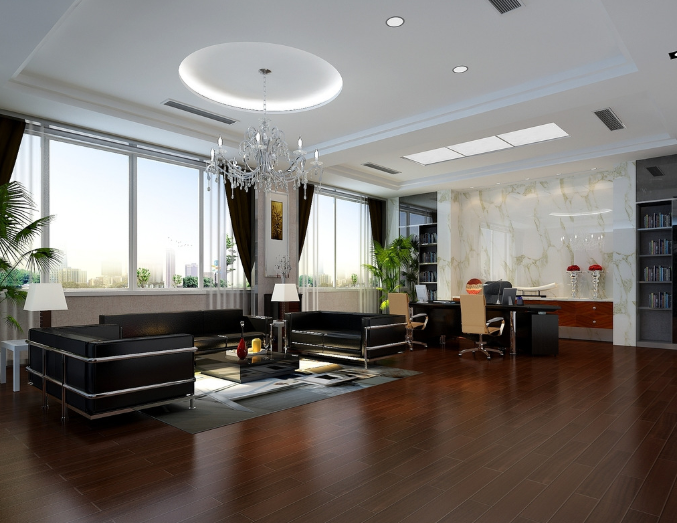 上海办公室装修设计地板选择深色是否好看