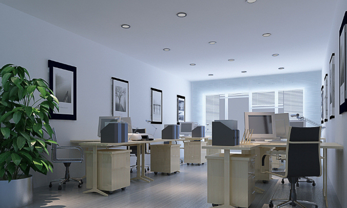 上海办公室装修设计：绿色与白色的和谐搭配