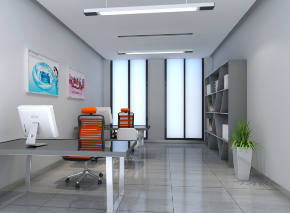 上海办公室装修设计选择彩绘玻璃吊顶的效果