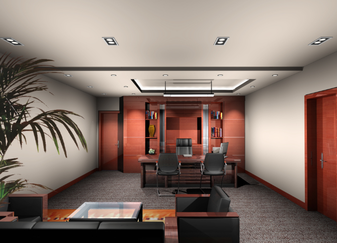 浅黄色格子灯在办公室装修设计中的实用性探讨