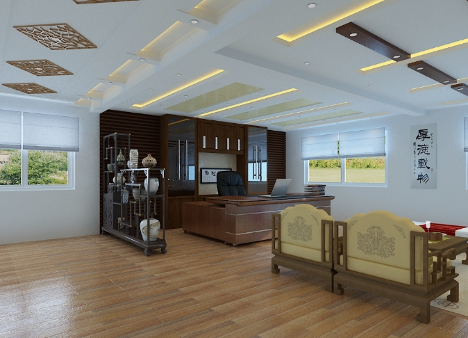 灰色艺术吊顶在上海办公室装修设计中的应用