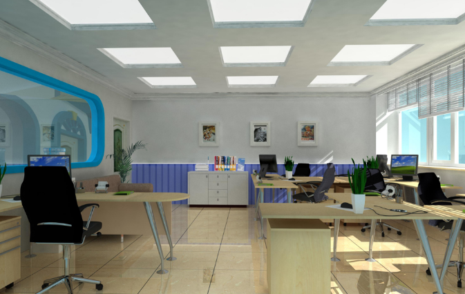 蓝白魅力:上海办公室装修设计的清新之选