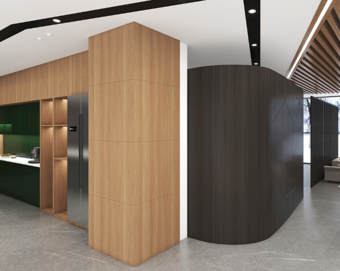 上海办公室装修设计走廊：优质木板选择