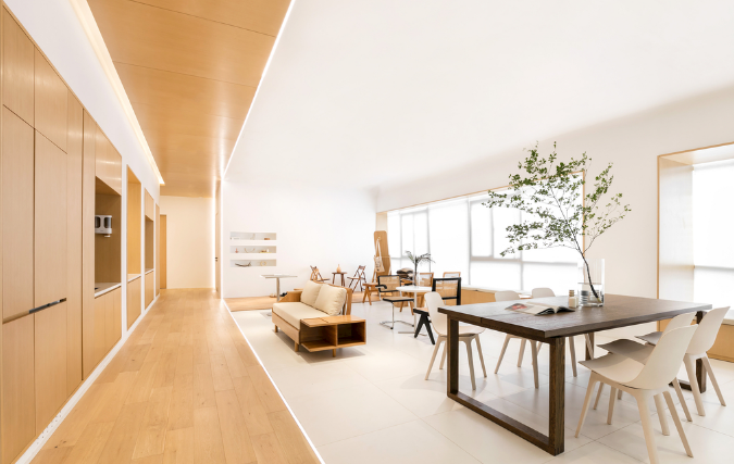 原木色在上海办公室装修设计中的美学应用