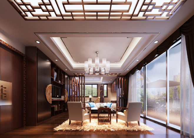 中式办公室装修设计选择什么灯具好