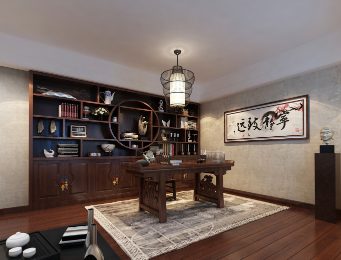 中式办公室装修设计如何选择办公桌