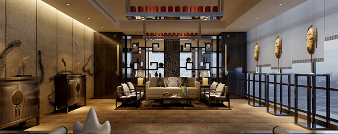 条形顶灯在上海办公室装修设计中的效果