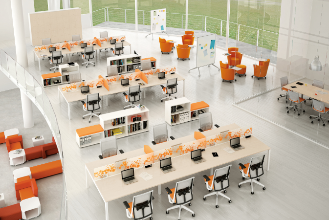 矩形办公桌在上海办公室装修设计中的巧妙运用