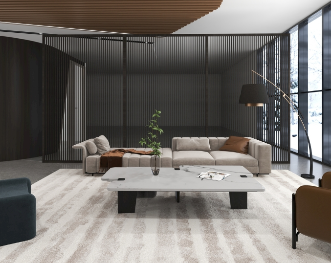 办公室装修设计：灰色吧台，简约而不简单