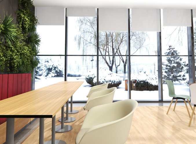 办公室装修设计：米色桌子，颜值与实用并存！