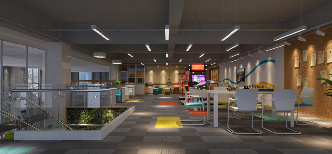 办公室装修设计:橙色地毯点亮职场新活力!