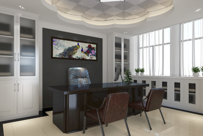 上海办公室装修设计：木质屏风巧摆放，营造温馨高效工作空间