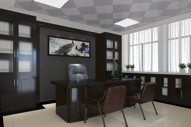 上海办公室装修设计：冷色调屏风，打造商务新风尚！