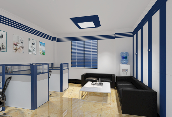 办公室装修新潮流设计：素蓝色家具点亮职场新风尚