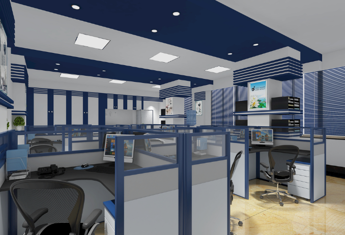 互联网行业办公室装修设计是的合适灰色家具