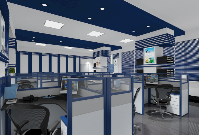 医美行业办公室装修设计：红色沙发点亮空间美学