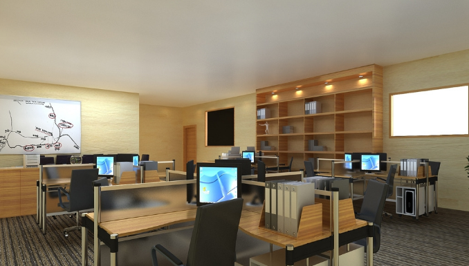 上海办公室装修设计:现代简约大中班台,打造高效办公新体验!