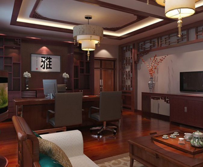 上海办公室装修设计：科技智能风大中班台，打造未来感十足的办公空间！